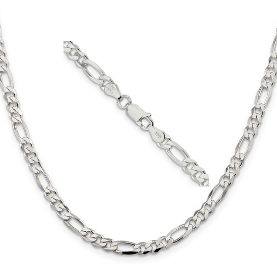 QFG120-22 Sterling Silver Figaro Chain 4.5mm 22"