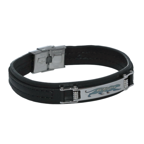 K425 Camaro Panther 67/24 Black Leather Bracelet
