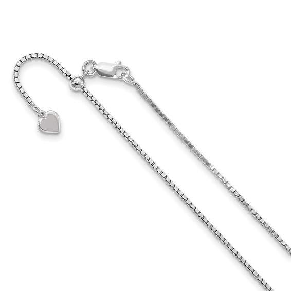 QFC23-22 Sterling Silver Adjustable Box Chain