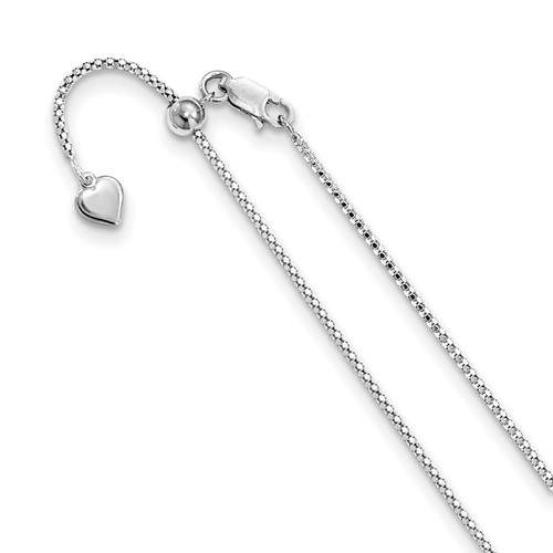 QFC34-22 Sterling Silver Adjustable Popcorn Chain