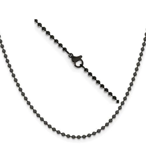 Q668 Black Stainless Steel Ball Chain 2.4mm