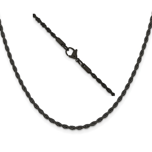 Q672 Black Stainless Steel Rope Chain 2.4mm