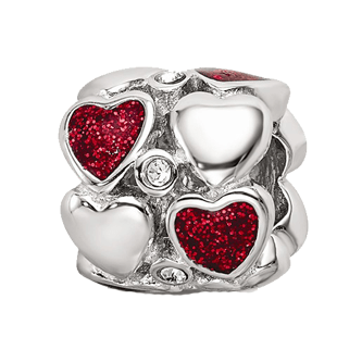 QRS3489  Crystal Hearts Spacer Bead