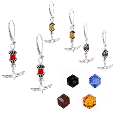 C6 Corvette crystal earrings