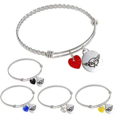 C5 Corvette Charm Bracelet in Stainless Steel