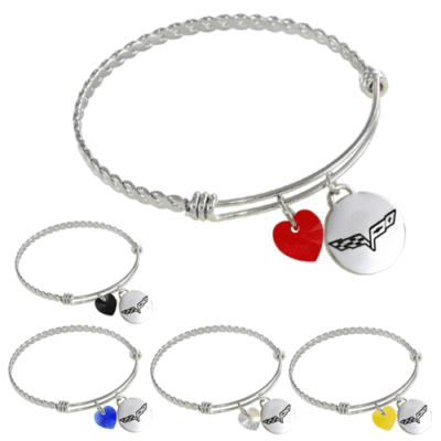 C6 Corvette Twisted Wire Charm Bracelet