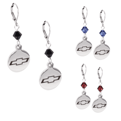 Chev Bowtie Crystal Earrings