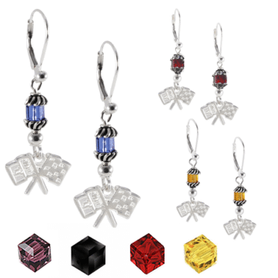 C2 Corvette Crystal Emblem Earrings