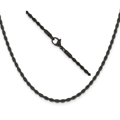 Black Stainless Rope Chain