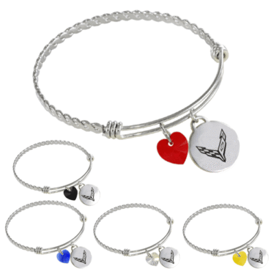 C8 Corvette Stainless Steel Charm Bracelet