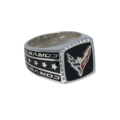 C8 Corvette Enameled Diamond Ring