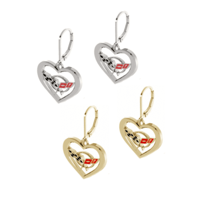 C5 Corvette Heart Earrings