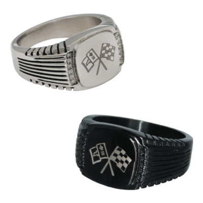 C2 Corvette CZ Signet Ring