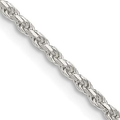 Sterling silver diamond cut rope chain