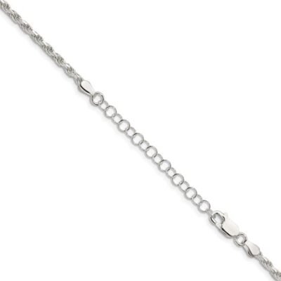 Sterling rope chain with extension