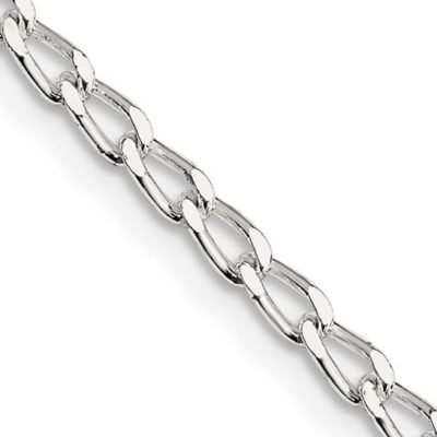 Sterling silver elongated link chain
