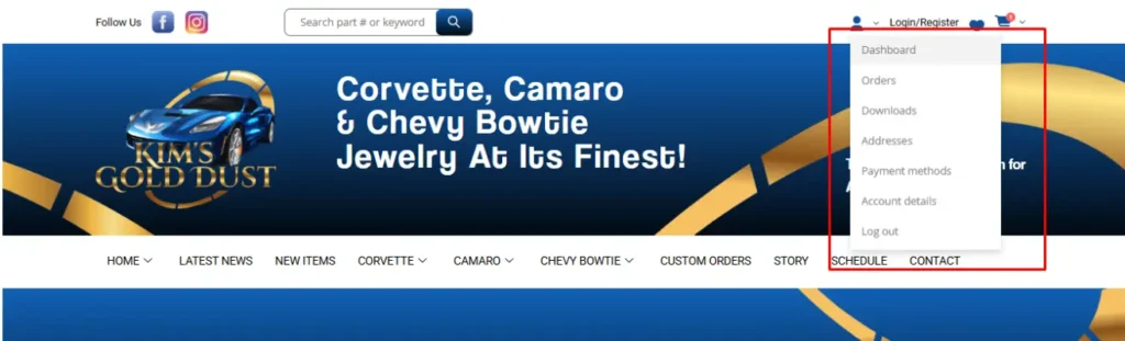 Accounts information tab