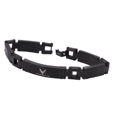 Corvette black stainless id bracelet